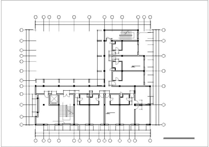 湖州某商业街3500平米8层框架结构连锁假日酒店平立剖面设计CAD图纸_图1