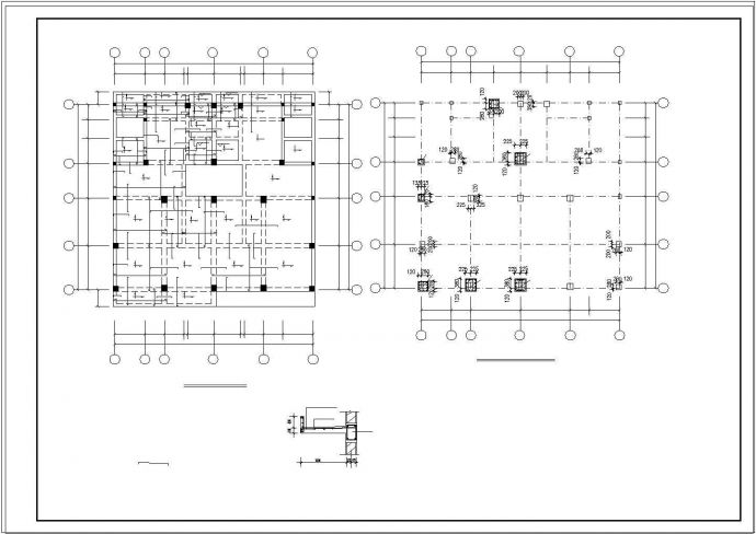 某地区底框结构商住大楼设计施工cad图纸_图1