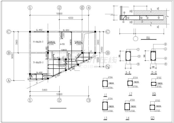 某底框结构住宅楼建筑设计施工cad图纸-图一