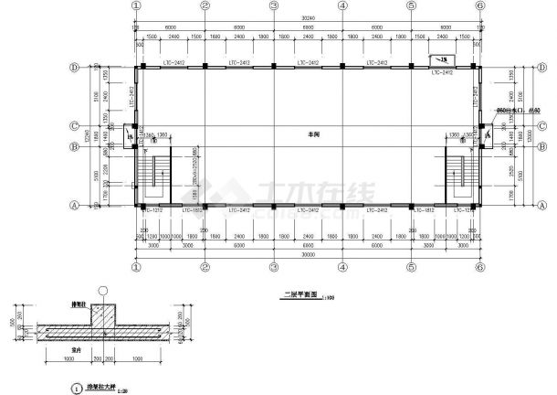 某地多层大型厂房建筑设计图纸-图二
