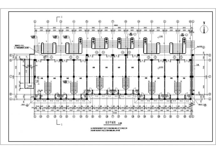 三层半商场建筑结构设计施工cad图纸（含地下层，共八张）_图1