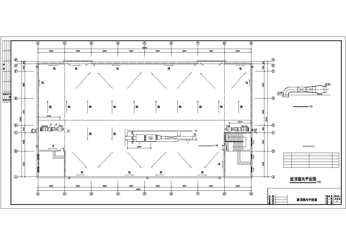 中型商场中心建筑中央空调工程系统设计施工图（cad，6张图纸）