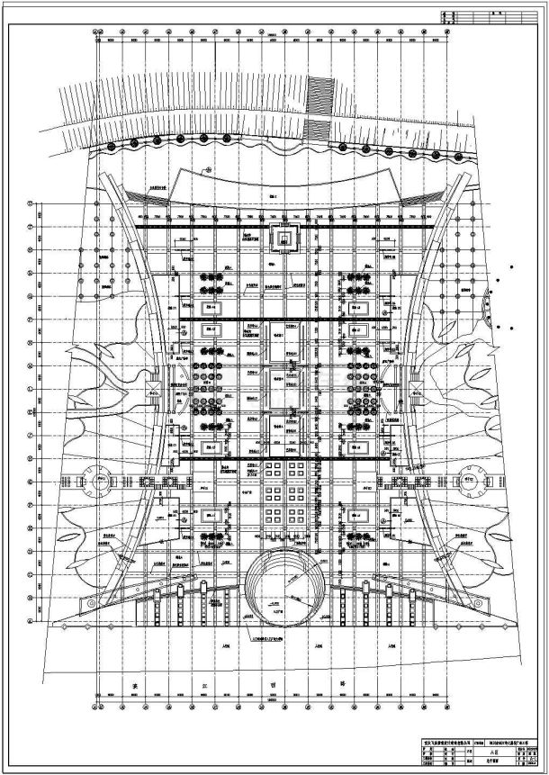 四川省内江市大洲坝广场水景茶园施工图-A区总平面-图一