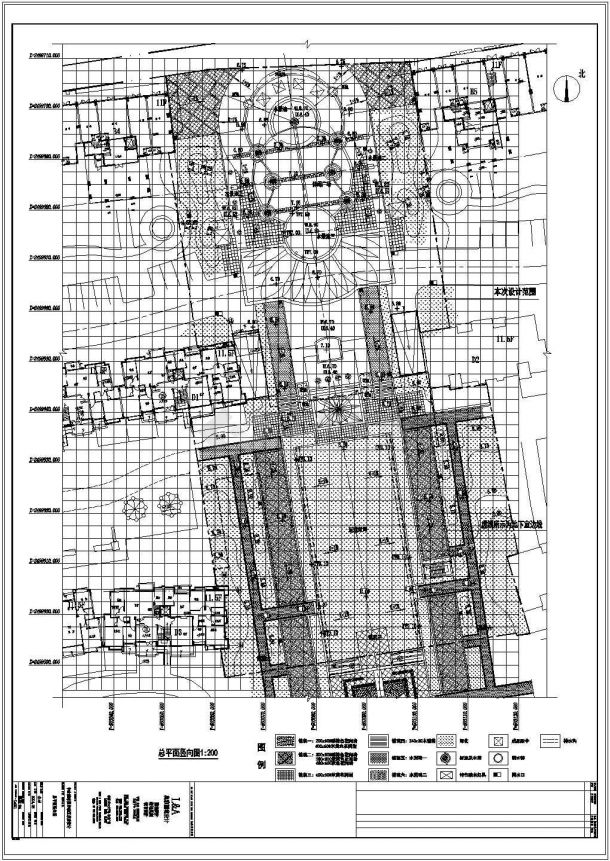 中山市朗晴轩启动区景观设计施工图-总平面竖向-图一