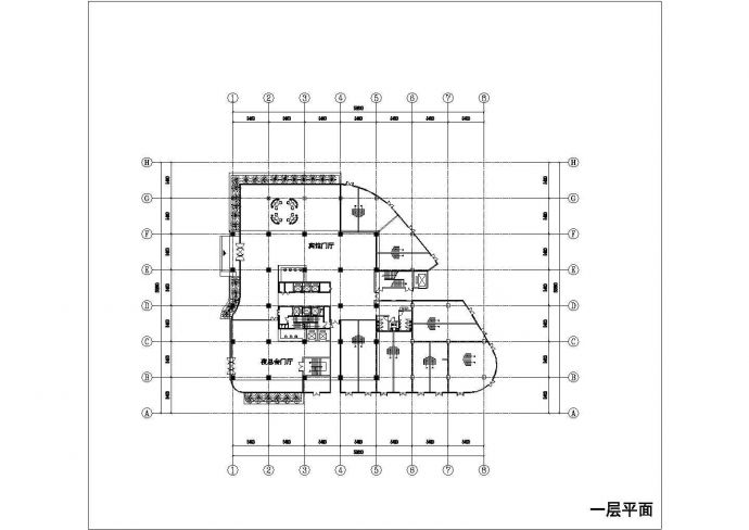 沧州市某商业街19层框架结构商务酒店平立面设计CAD图纸_图1
