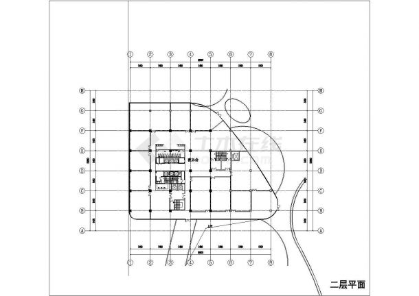 沧州市某商业街19层框架结构商务酒店平立面设计CAD图纸-图二
