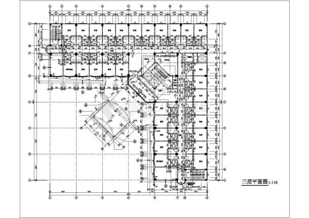 某大型11层框架结构商务酒店全套建筑设计CAD图纸-图二
