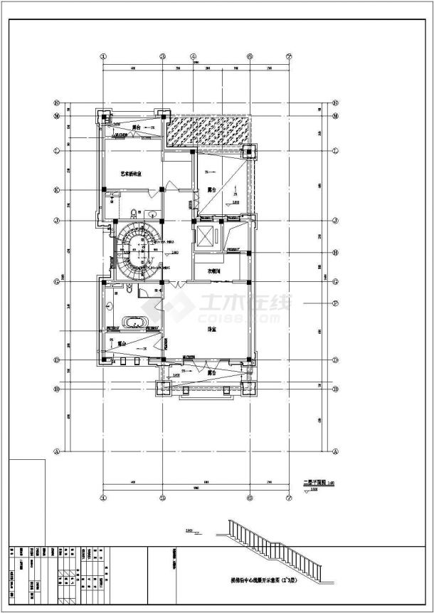 [江苏]某三层中式风格别墅(南入口)幕墙工程设计cad全套施工图（ 含设计说明）-图二