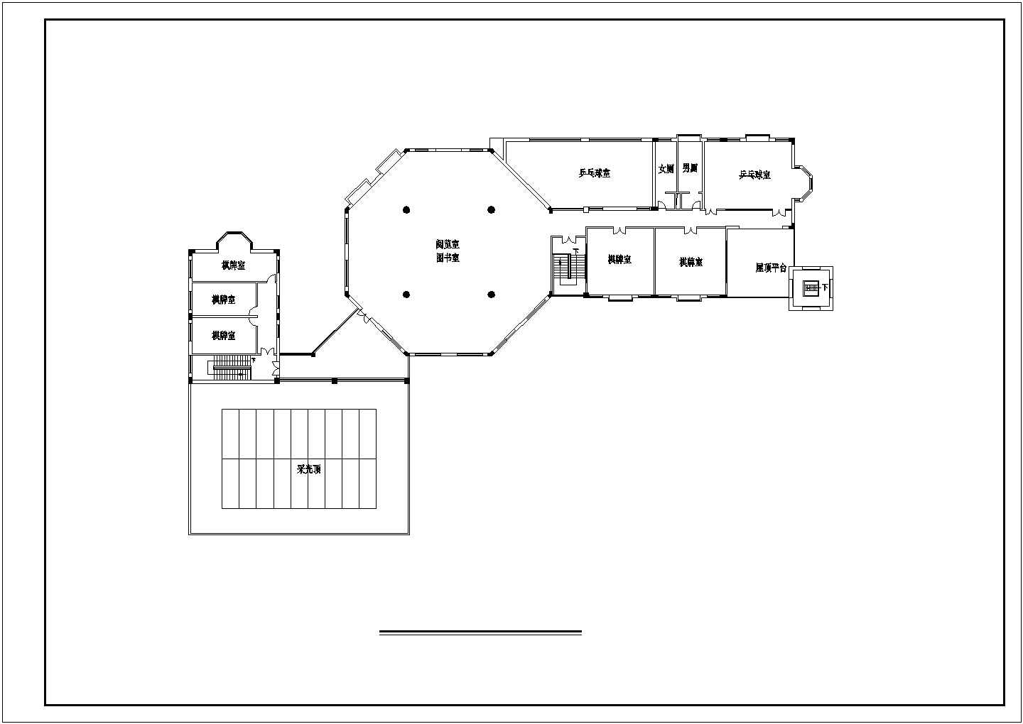 某新型小区现代会所建筑设计施工全套方案CAD图纸