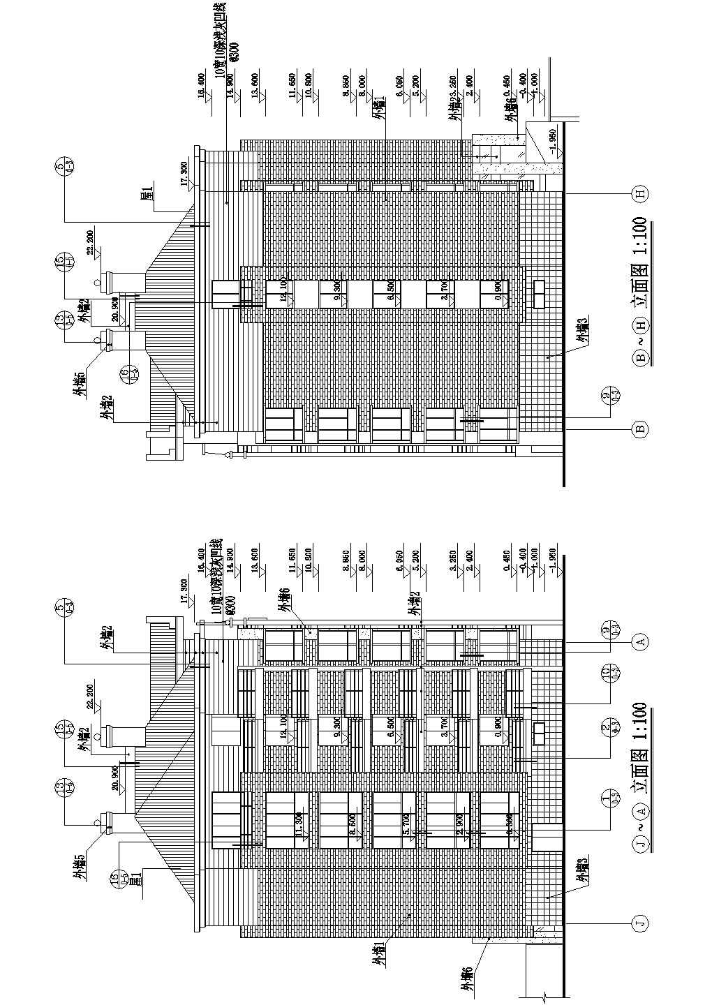 某现代新型小区建筑全套设计施工方案CAD图纸（含设计说明）