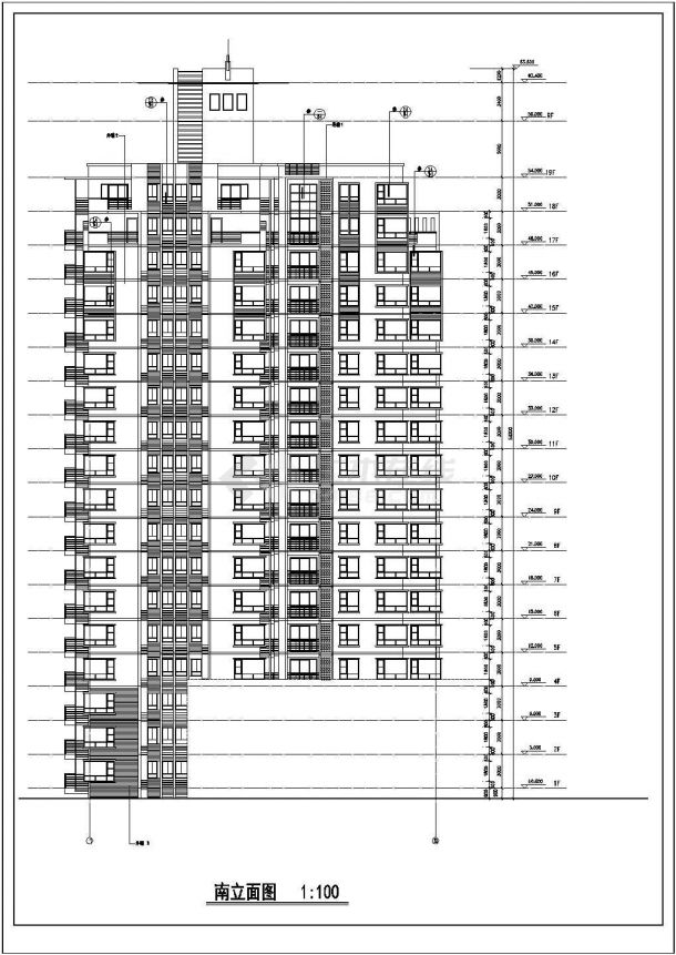 某现代新型高层公寓楼建筑全套设计施工方案CAD图纸-图二