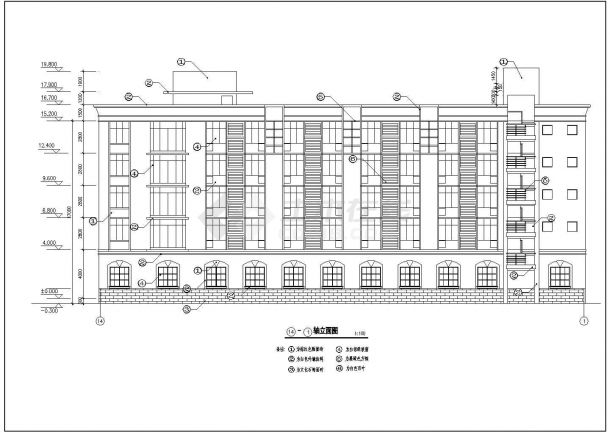 某现代新型轮班宿舍楼建筑全套设计施工方案CAD图纸-图一