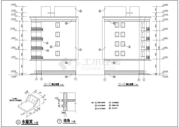 某现代新型轮班宿舍楼建筑全套设计施工方案CAD图纸-图二