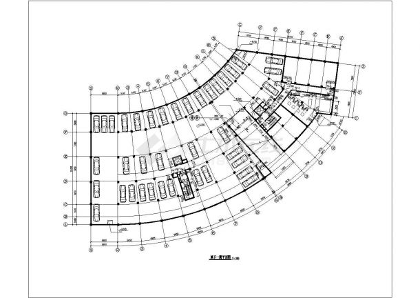 某15层框架结构商住楼平立剖面设计CAD图纸（1-2层商用）-图一