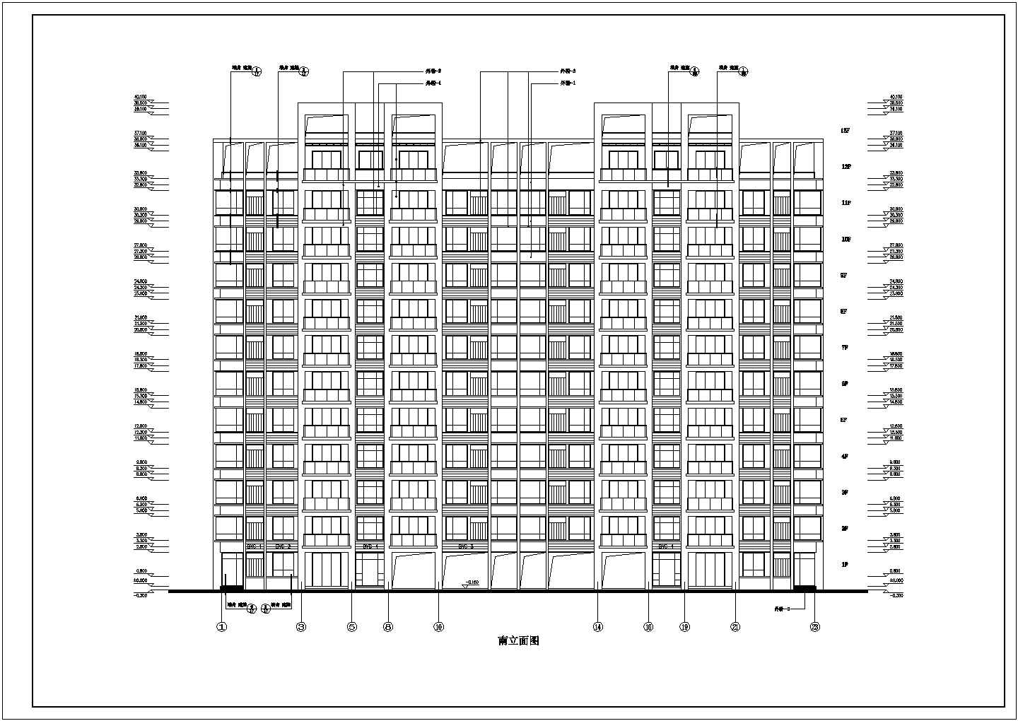 某现代新型小区高层住宅建筑全套设计施工方案CAD图纸