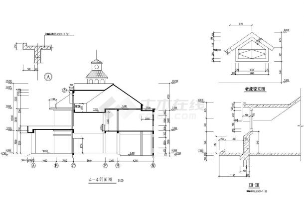 某现代山庄会馆建筑全套设计施工方案CAD图纸（含设计说明）-图一
