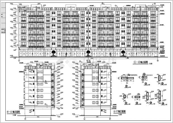 某现代高档小区住宅楼建筑全套设计施工方案CAD图纸-图二