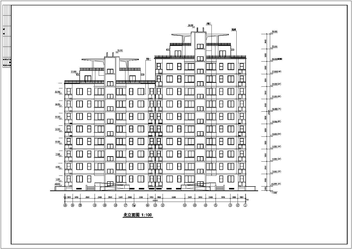 某现代高级小区多层住宅建筑全套设计施工方案CAD图纸（含设计说明）