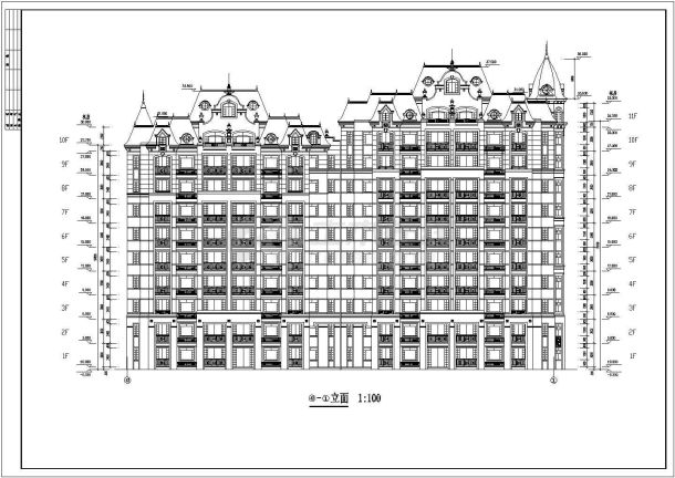 某现代小高层商业住宅建筑全套设计施工方案CAD图纸-图二