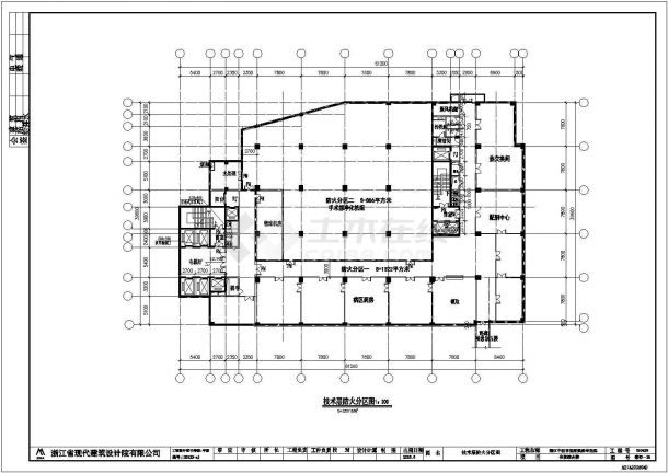 某建工医院图防火分区CAD节点剖面构造图-图一