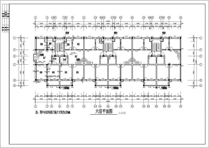 某现代小区六层住宅楼建筑全套设计施工方案CAD图纸_图1