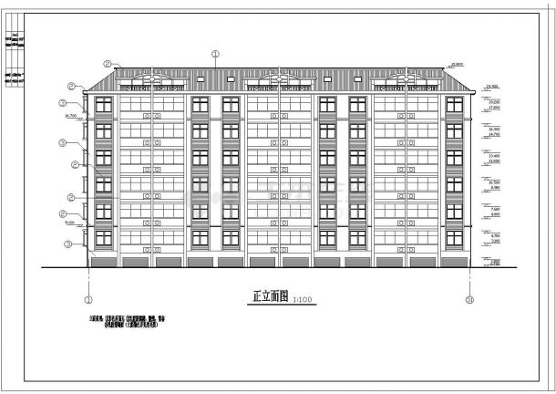 某现代小区六层住宅楼建筑全套设计施工方案CAD图纸-图二