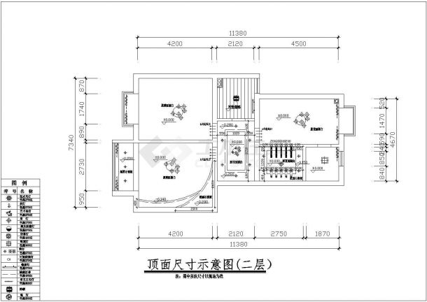 某小型2层砖混结构单体别墅全套装修设计CAD图纸-图二