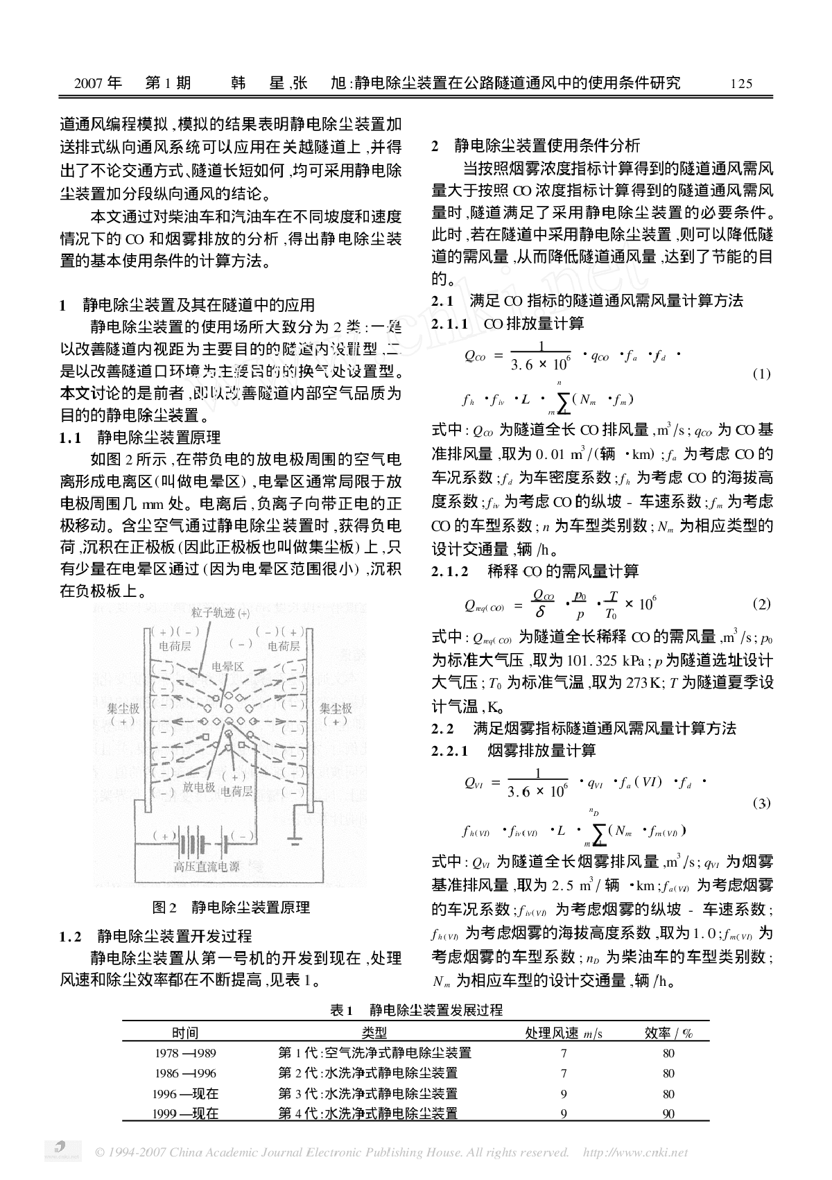 静电除尘装置在公路隧道通风中的使用条件研究-图二