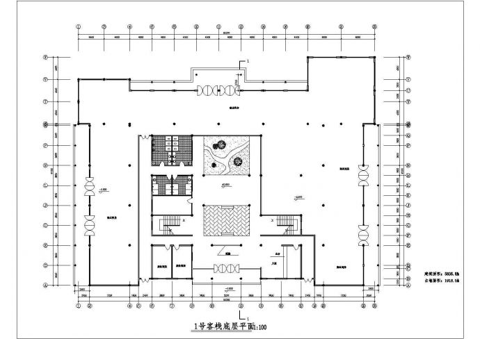 某三层框架结构民居式旅店设计CAD建筑方案图纸（标注详细）_图1