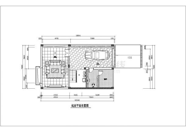 某三层带车库层别墅室内装修设计cad全套施工图（甲级院设计）-图一