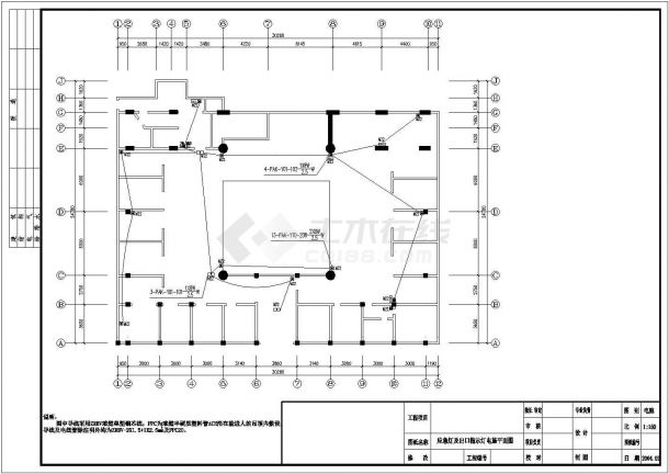 长沙市某商业街商务网咖全套电气设计CAD图纸-图一