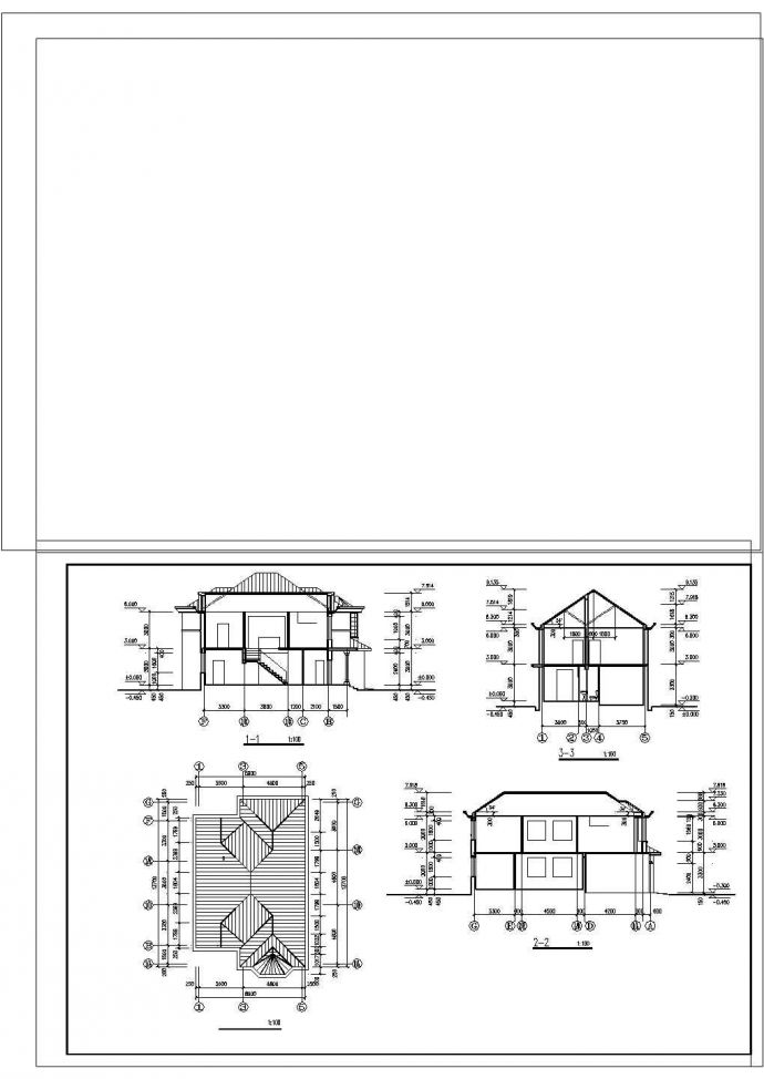 某二层别墅建筑施工图.cad_图1