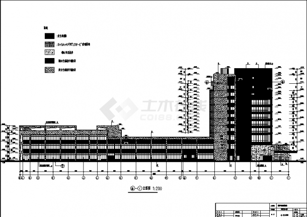 成都市三套医院综合楼建筑设计施工cad图纸（含说明）-图二