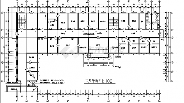 浙江二套医院医技楼建筑设计施工cad图纸（含说明）-图二