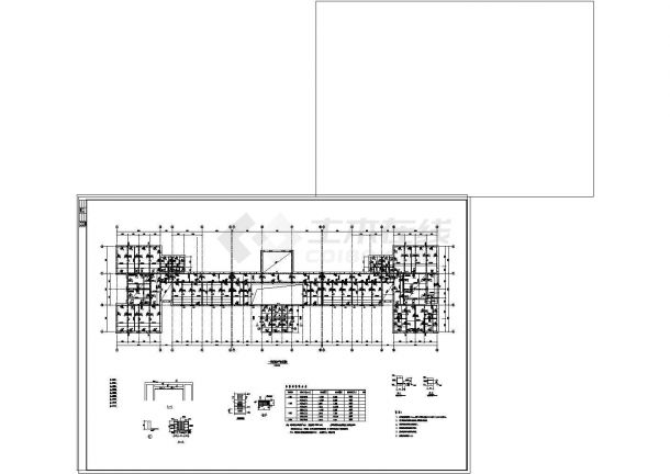 5层砖混结构学校结构施工图cad图纸-图二