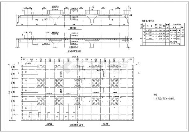 郴州2000方矩形清水池CAD大样构造节点图-图一