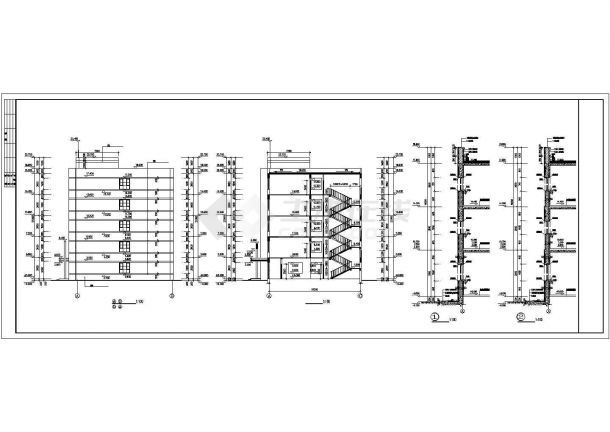 新疆某大型制衣厂6300平米5层框架结构宿舍楼建筑设计CAD图纸-图二