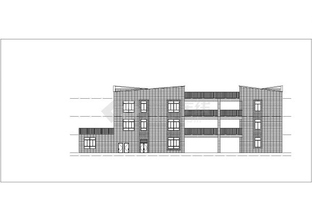 遵义市某高校5000平米3层框架结构附属幼儿园建筑CAD设计图纸-图一