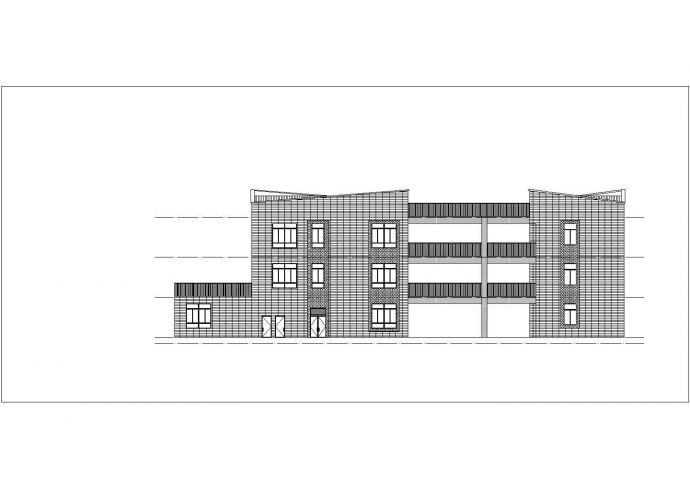 遵义市某高校5000平米3层框架结构附属幼儿园建筑CAD设计图纸_图1