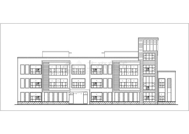 昆山市某小区2800平米3层框架结构社区幼儿园建筑CAD设计图纸-图一