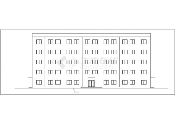 无锡市某中学4200平米五层框架结构教学楼平立剖面设计CAD图纸-图二