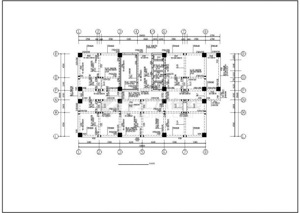 13层框架剪力墙结构宾馆结构施工图(CAD、37张）-图二