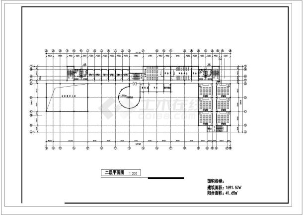 -1+4+1夹层11162.04平米学校综合楼建筑设计图【平立剖】-图二