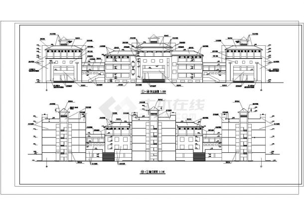 1+4层5147.87平米山字形中学教学楼建筑施工图【平立剖】-图二