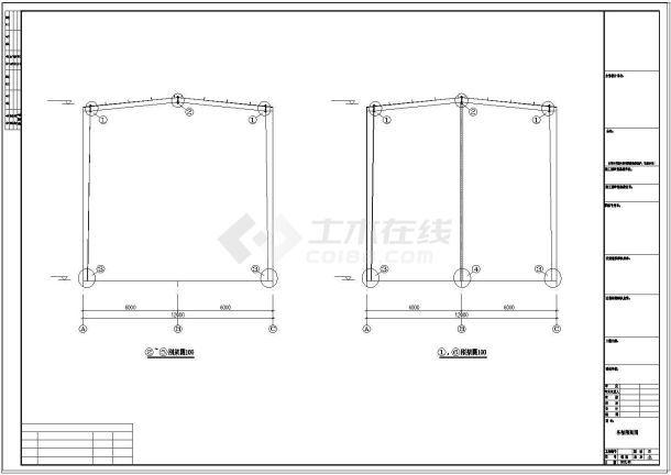 广西南宁12米跨度工程CAD施工图纸-图一