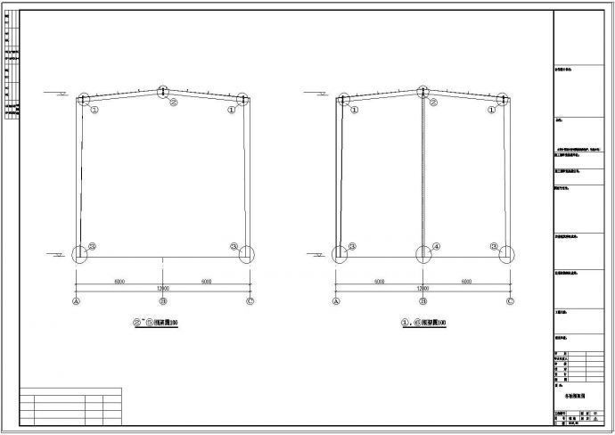 广西南宁12米跨度工程CAD施工图纸_图1