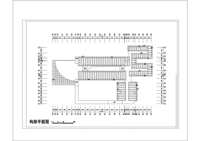 5层中学教学楼建筑设计图cad【平立剖 总平】_图1