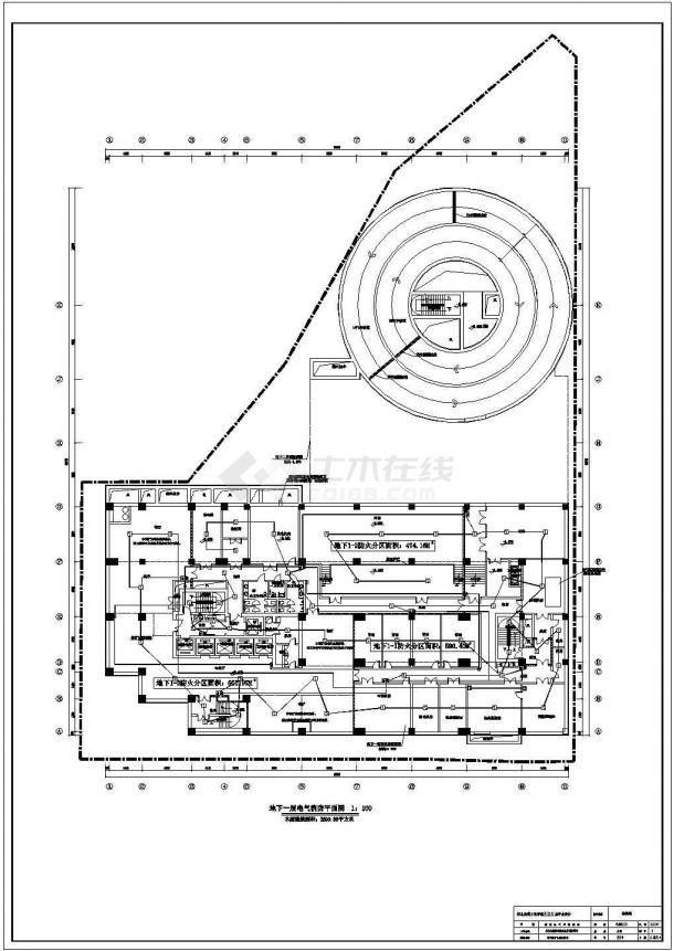 北京十六层框剪结构宾馆强电消防设计图纸（宾馆,酒店）-图一