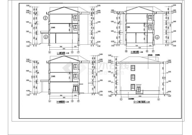 吉林省某三层幼儿园建筑详细设计cad施工图-图一