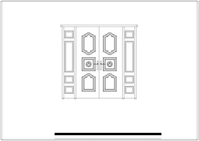 某室内装修各式门大样cad立面设计图纸_图1